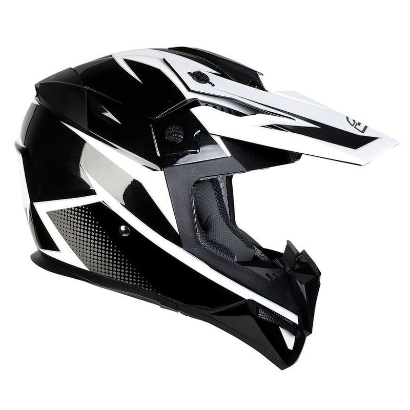 Motocross Helm für Motorrad Ozone FMX schwarz und weiß Ausverkauf