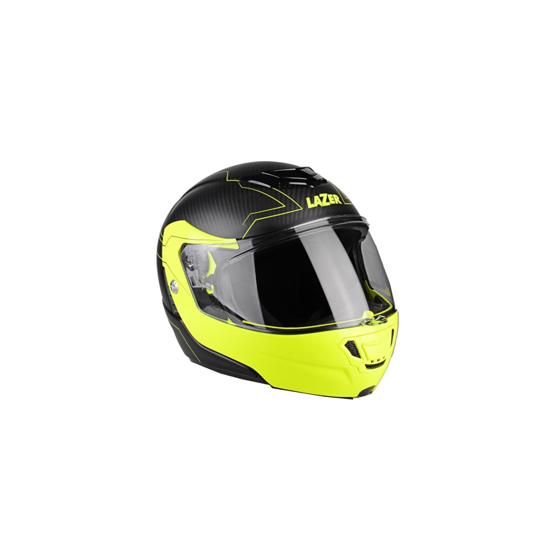 Lazer Monaco Evo Motorradhelm - Droid Pure Carbon Gelb Ausverkauf