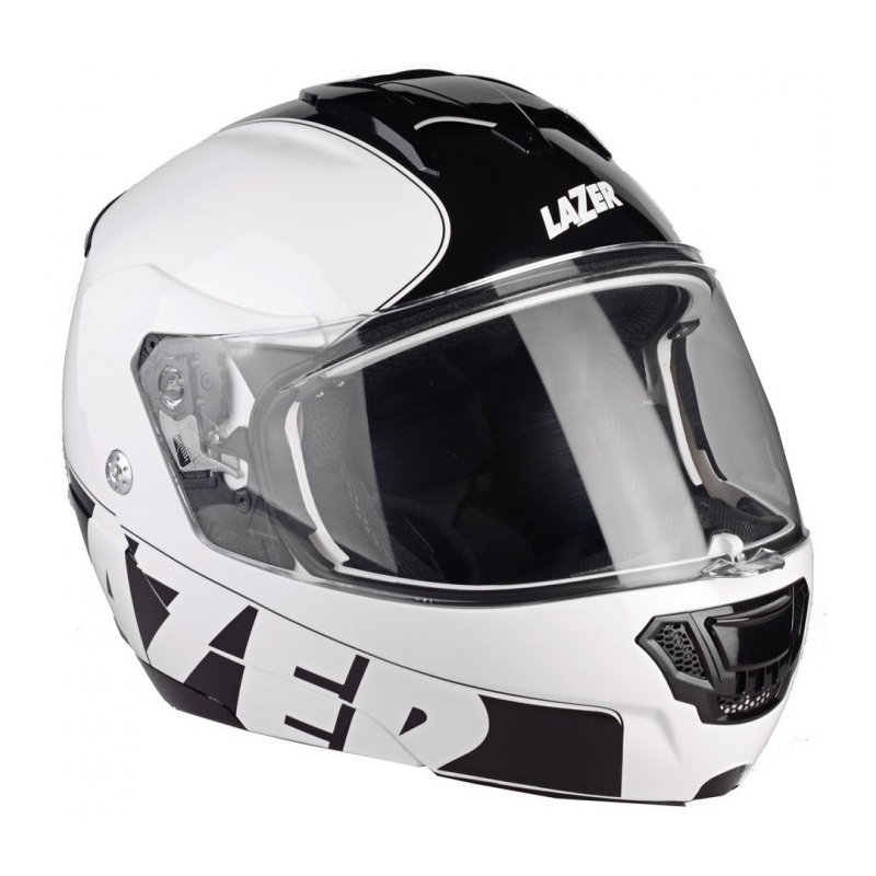 Klappbarer Motorradhelm Lazer Lugano Raccoun weiß-schwarz