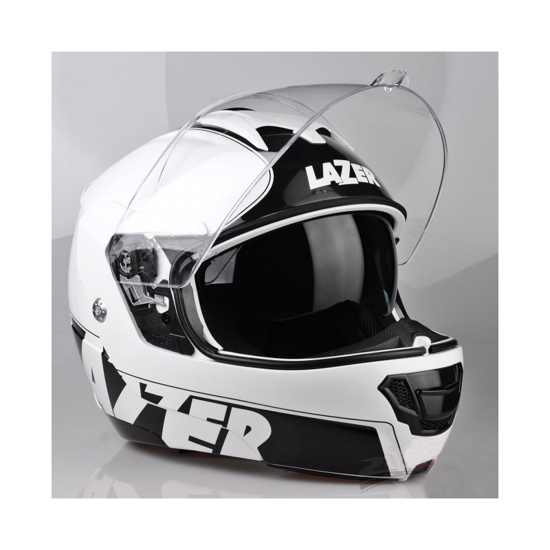 Klappbarer Motorradhelm Lazer Lugano Raccoun weiß-schwarz