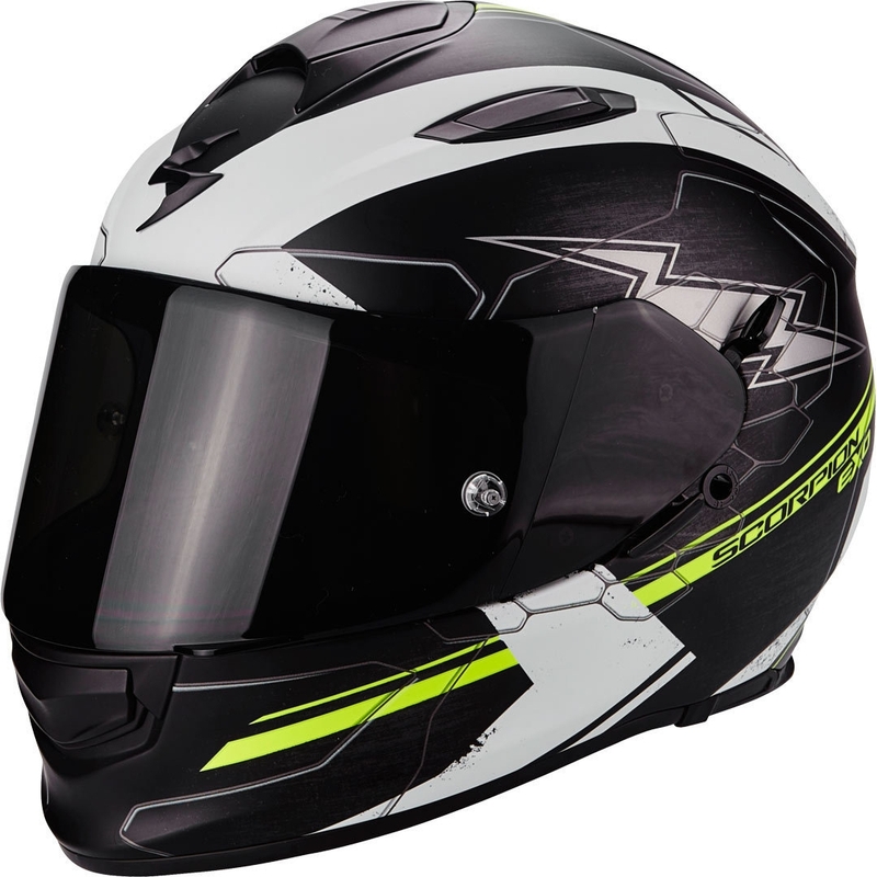 Integralhelm Scorpion EXO-510 Air Cross schwarz-weiss-fluo gelb Ausverkauf