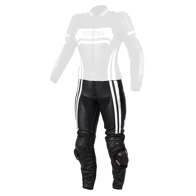 RSA Virus Women's Black and White Motorradhosen Ausverkauf