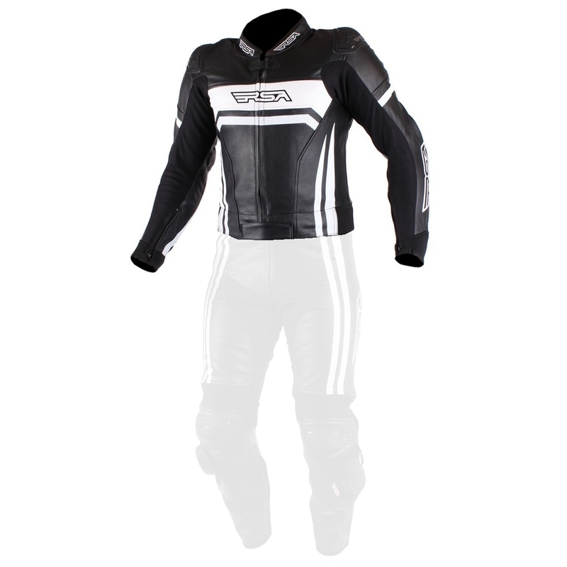 Herren Motorradjacke RSA Virus schwarz und weiß Ausverkauf