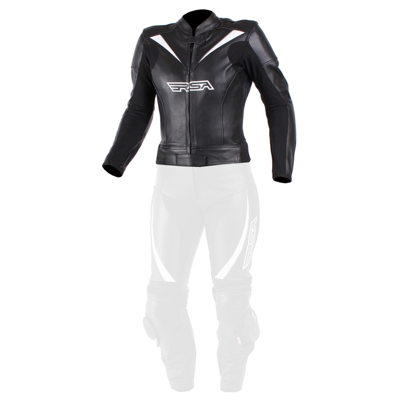 Damen RSA Destiny 2 Schwarz-Weiß-Motorradjacke Ausverkauf