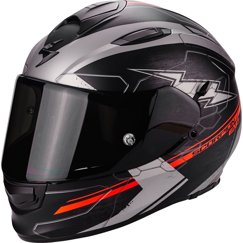 Integralhelm Scorpion EXO-510 Air Cross schwarz-silber-neon rot Ausverkauf
