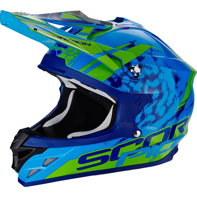 Motocross Helm Scorpion VX-15 Evo Air blau-grün