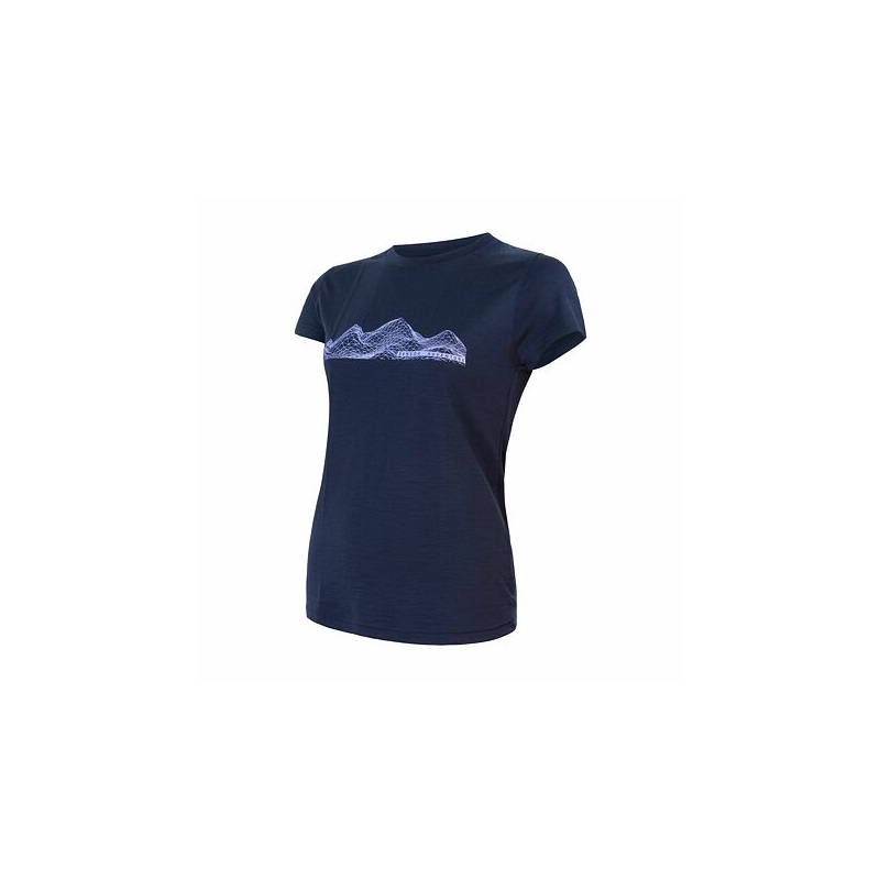 Women's Sensor Merino Active PT Mountains T-Shirt dunkelblau Ausverkauf