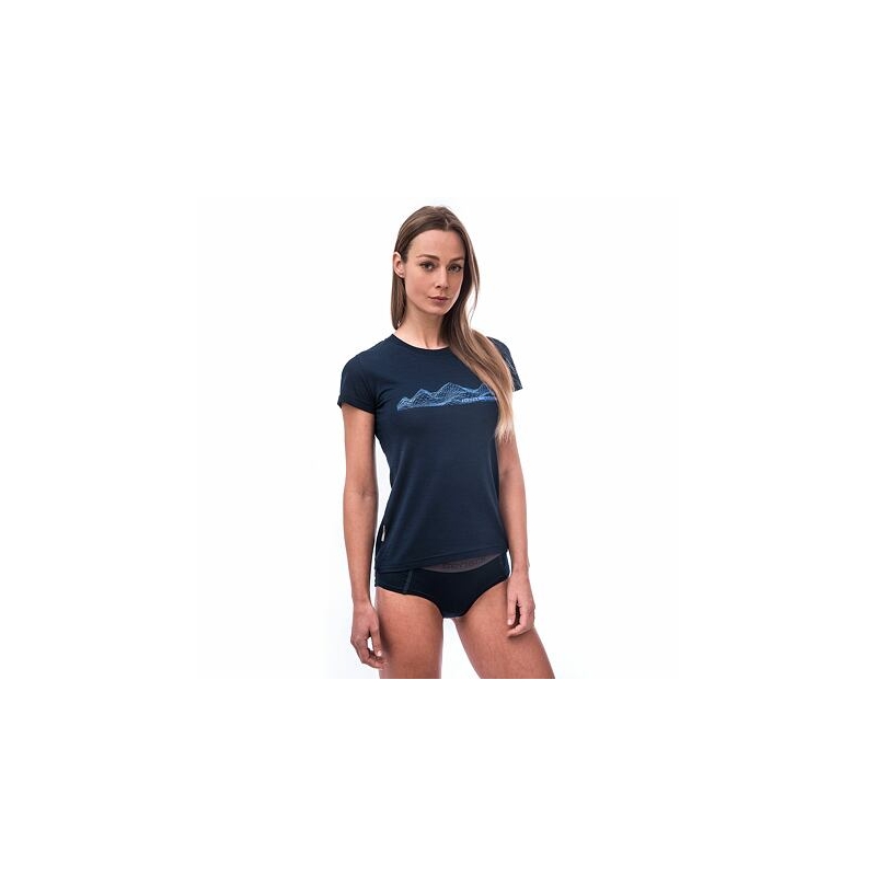 Women's Sensor Merino Active PT Mountains T-Shirt dunkelblau Ausverkauf