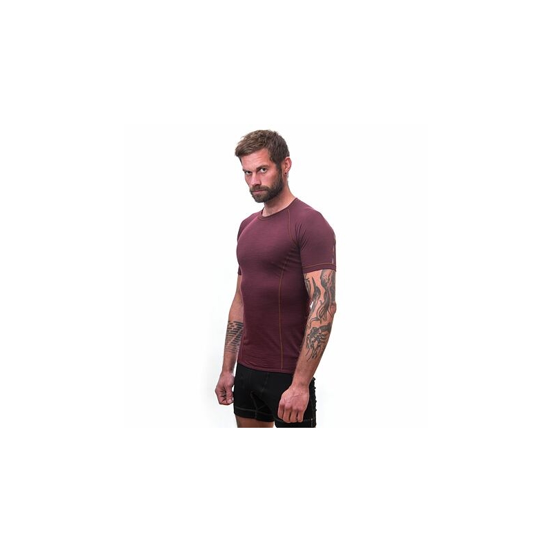 Herren-T-Shirt Sensor Merino Air burgundy Ausverkauf