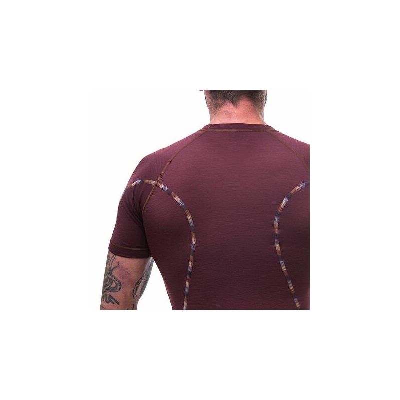 Herren-T-Shirt Sensor Merino Air burgundy Ausverkauf