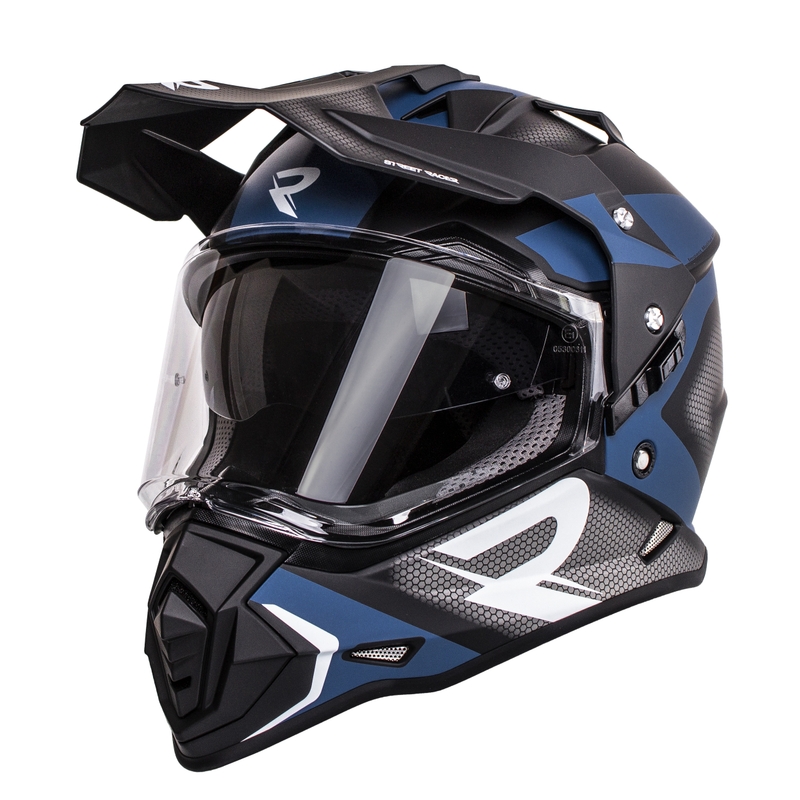 Endurohelm Street Racer Tracker schwarz-blau