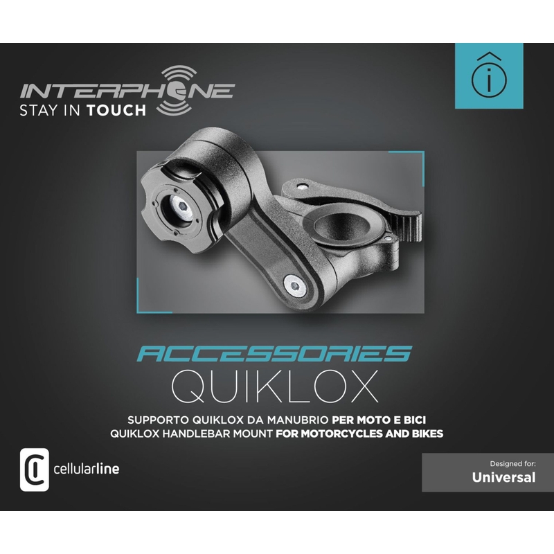 Interphone Quiklox Schnellspanner Lenkerhalterung schwarz