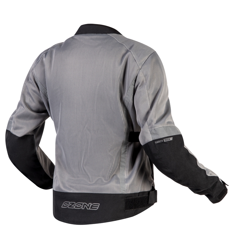 Women's Ozone Dart Motorradjacke Silber und Schwarz