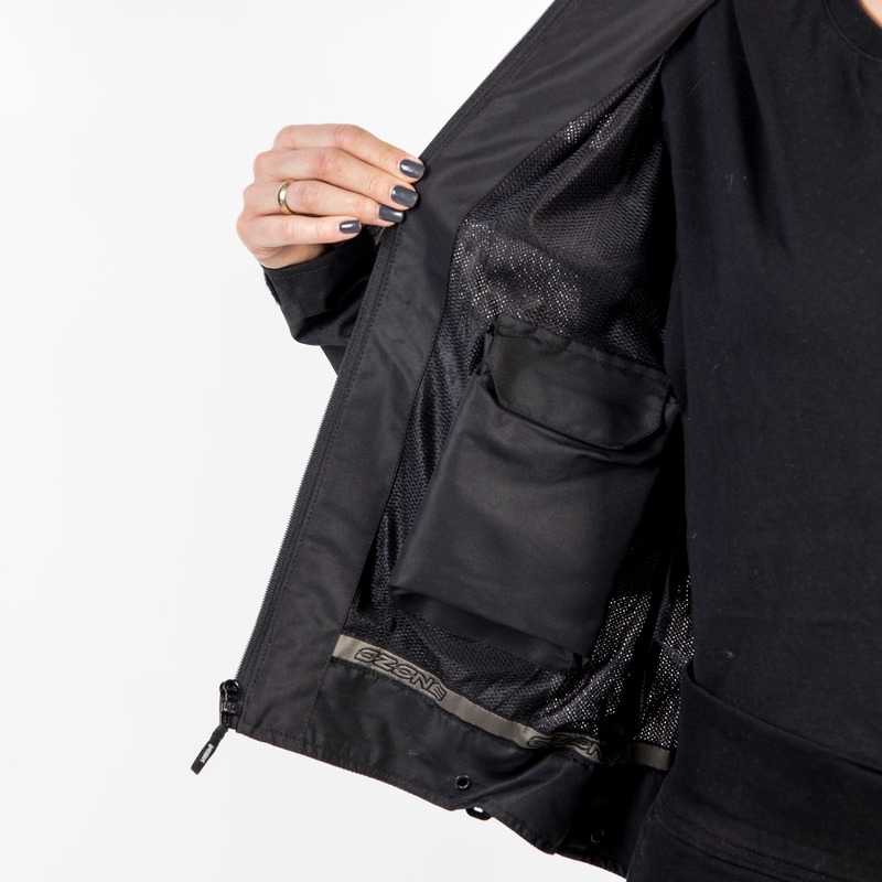 Women's Ozone Dart Motorradjacke Silber und Schwarz
