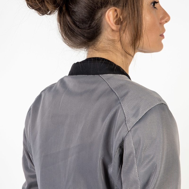 Women's Ozone Dart Motorradjacke Silber und Schwarz