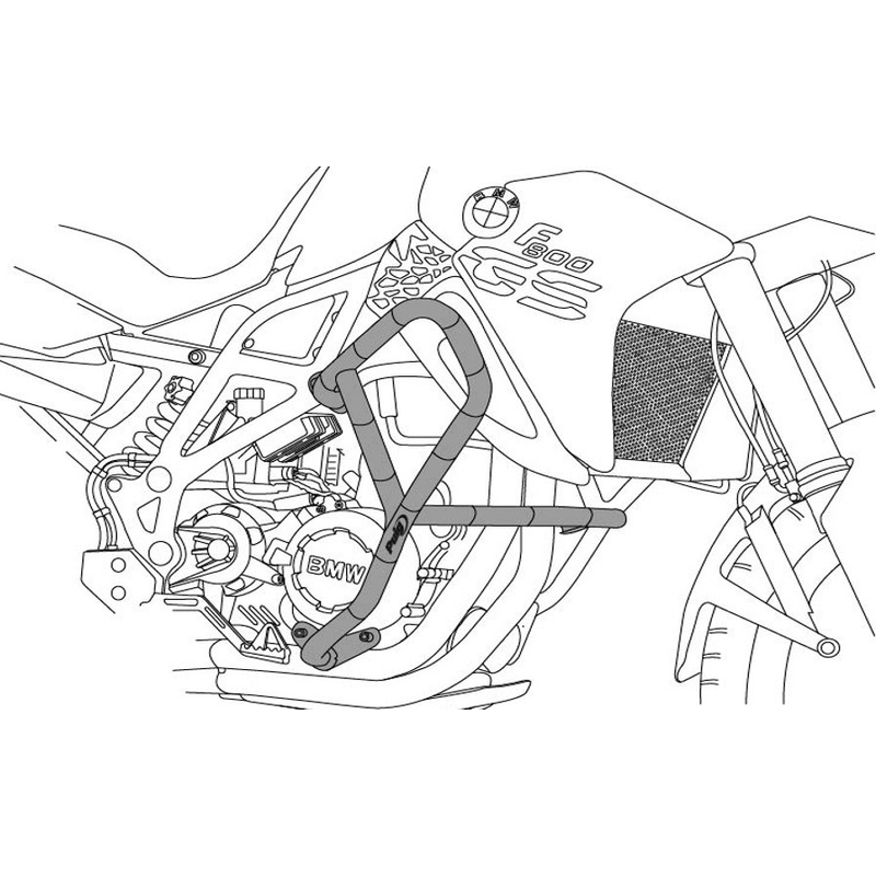 Motor Schutzrahmen PUIG d 25mm schwarz für HONDA CB 500 X / XA 2019-2024, HONDA NX 500 2024