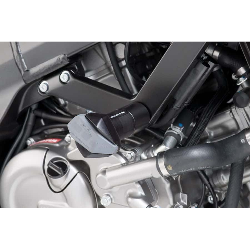 Frame sliders PUIG R12 black with grey rubber Ausverkauf