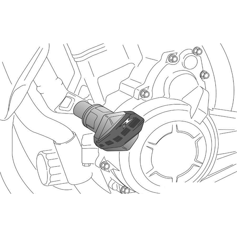 Frame sliders PUIG R12 black with grey rubber für KAWASAKI ZX-10R / RR Ninja 1000 2011-2026