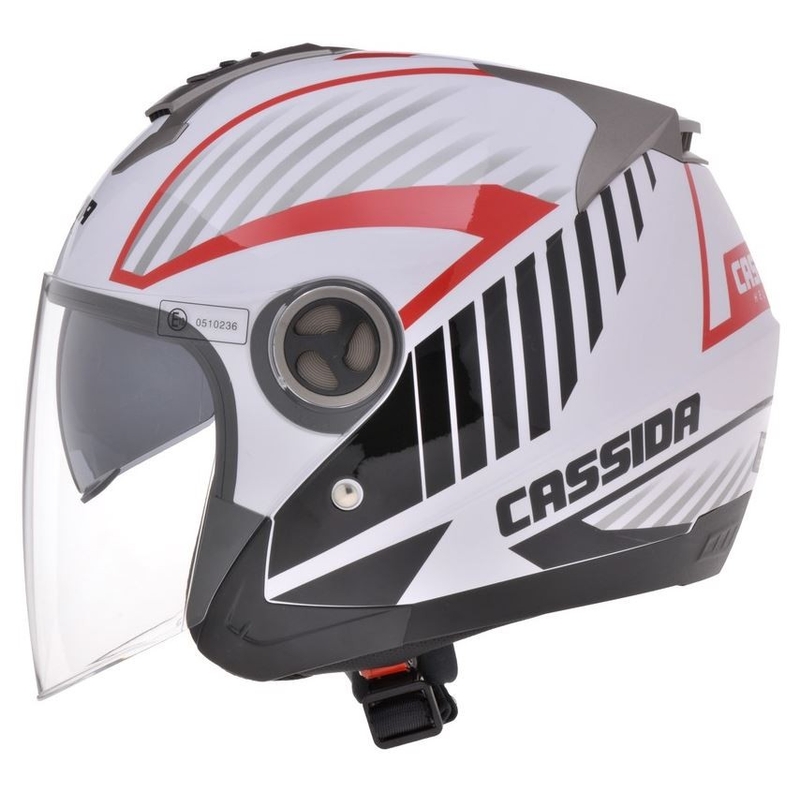 Cassida Magnum Motorradhelm schwarz-weiß-rot
