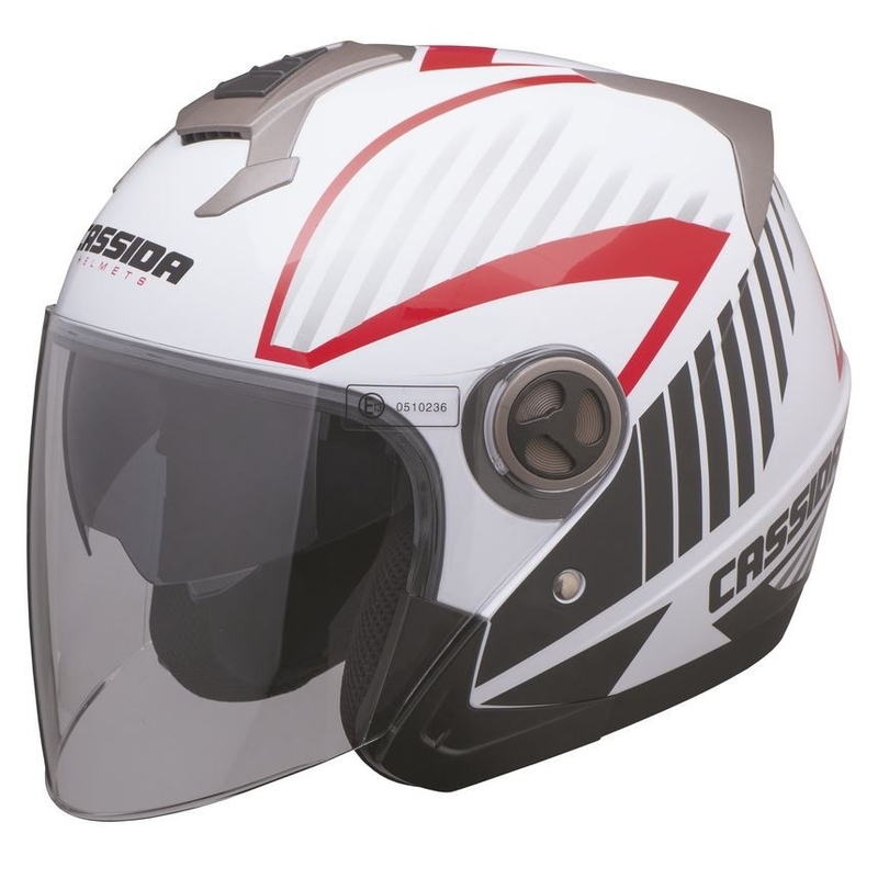 Cassida Magnum Motorradhelm schwarz-weiß-rot