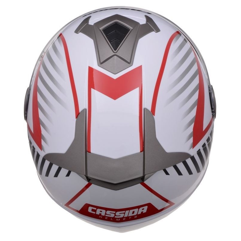 Cassida Magnum Motorradhelm schwarz-weiß-rot
