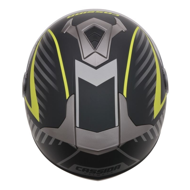 Cassida Magnum Motorradhelm schwarz-grau-fluo gelb