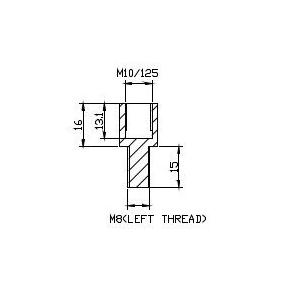 Spiegeladapter PUIG ADAPTER REAR MIRROR HI-TECH M10 TO M8 LEFT THREAD 9579N schwarz to handlebar
