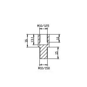 Spiegeladapter PUIG ADAPTER M10/150 RIGHT THREAD REAR MIRROR HI-TECH B 9585N schwarz to handlebar