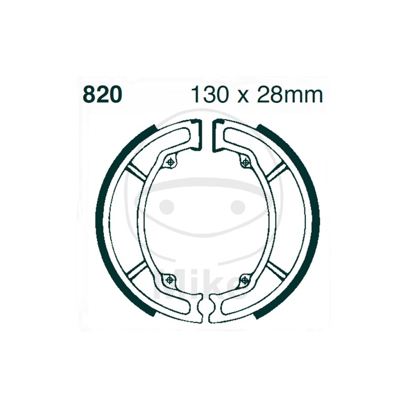 Brake shoe set EBC excluding springs