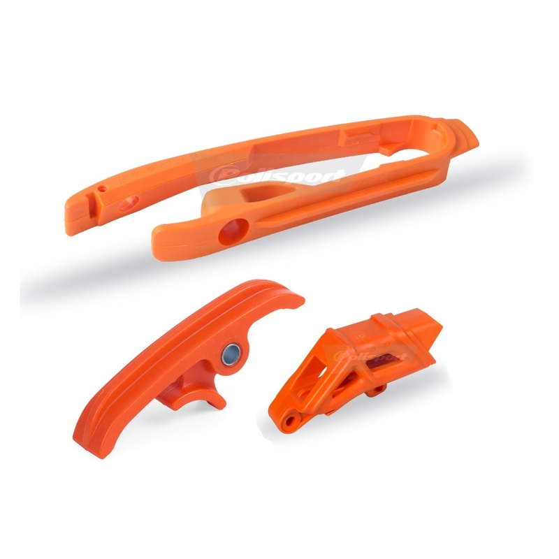 Chain guide / slider / sliding piece kit POLISPORT orange KTM Ausverkauf
