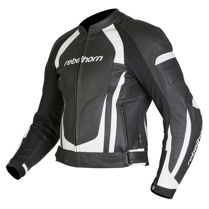 Rebelhorn Piston II schwarz/weiße Motorradjacke