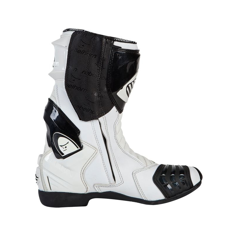 Rebelhorn Lap Weiß und Schwarz Motorradstiefel Ausverkauf