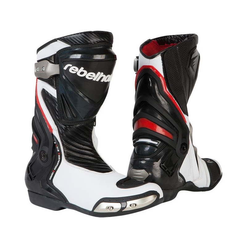 Rebelhorn Rival Weiß und Schwarz Motorradstiefel Ausverkauf