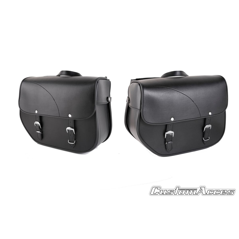Leder-Satteltasche CUSTOMACCES SANT LOUIS schwarz Paar
