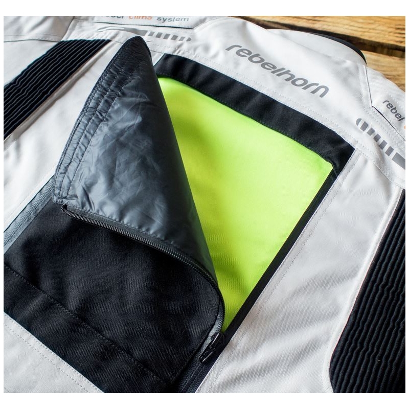 Motorradjacke Rebelhorn Hiker Pro grau-schwarz-fluo gelb