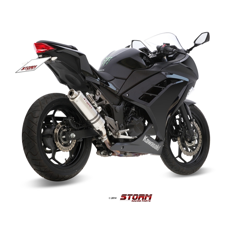 Auspuffendstück STORM GP Edelstahl für KAWASAKI Z 300 2015-2016, KAWASAKI EX Ninja 300 2013-2016