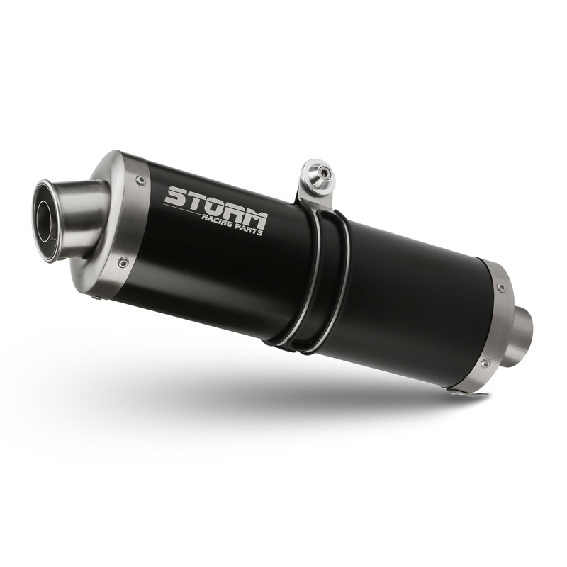 2 Auspuffendstücke STORM OVAL Steel black für SUZUKI GSX 1300 Hayabusa / SE 2008-2017