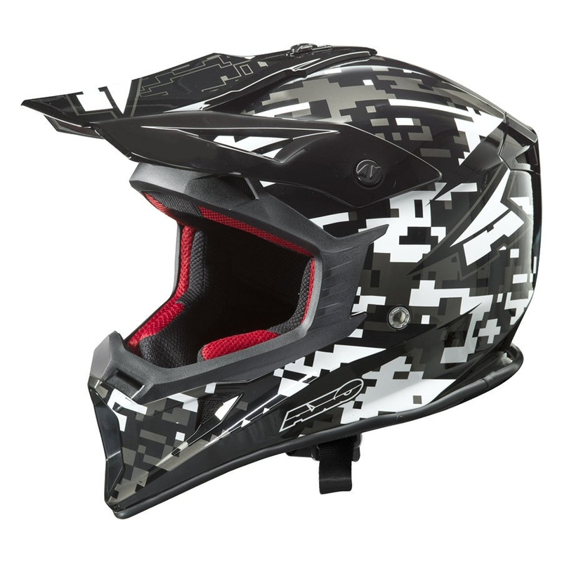 Motocross Helm AXO Jump schwarz-grau-weiß Ausverkauf