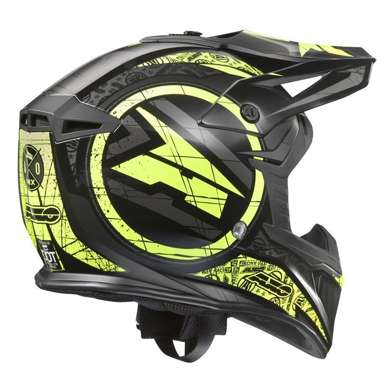 Motocross Helm AXO Jump schwarz-fluo gelb Ausverkauf