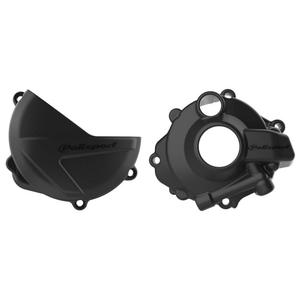 Clutch and ignition cover protector kit POLISPORT 90957 schwarz