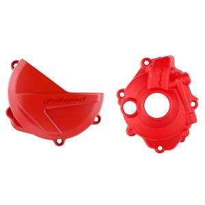 Clutch and ignition cover protector kit POLISPORT 90958 rot