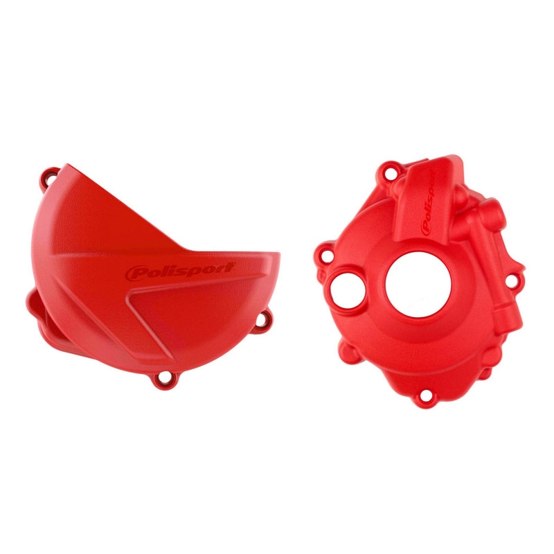 Clutch and ignition cover protector kit POLISPORT rot