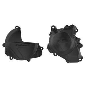 Clutch and ignition cover protector kit POLISPORT 90961 schwarz