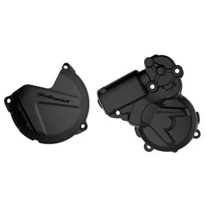 Clutch and ignition cover protector kit POLISPORT 90966 schwarz
