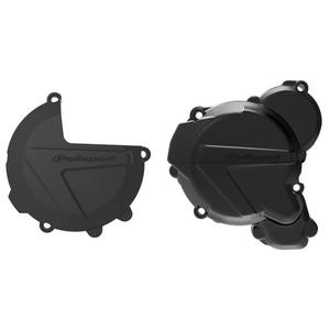 Clutch and ignition cover protector kit POLISPORT 90968 schwarz