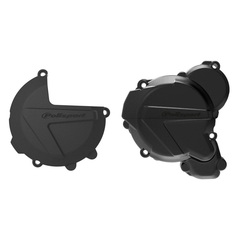 Clutch and ignition cover protector kit POLISPORT schwarz