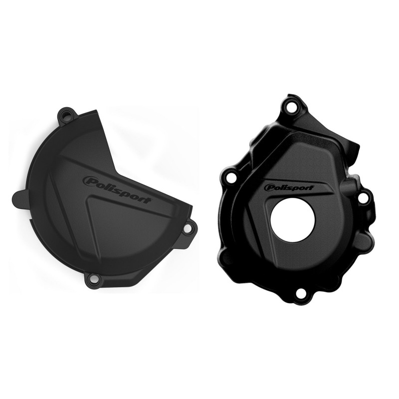 Clutch and ignition cover protector kit POLISPORT schwarz