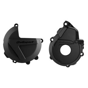 Clutch and ignition cover protector kit POLISPORT 90982 schwarz
