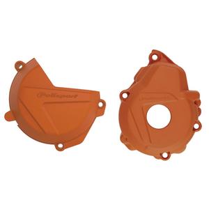 Clutch and ignition cover protector kit POLISPORT 90983 orange