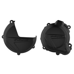 Clutch and ignition cover protector kit POLISPORT 90998 schwarz